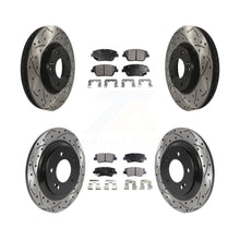 Load image into Gallery viewer, Front Rear Coated Drilled Slot Disc Brake Rotor &amp; Ceramic Pad Kit For Kia Optima