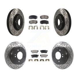 Front Rear Drilled Slot Disc Brake Rotor Ceramic Pad Kit For Hyundai Sonata 3.3L