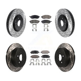 Front Rear Drilled Slot Brake Rotors Ceramic Pad Kit For Infiniti FX35 FX37 QX70