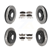 Load image into Gallery viewer, Front Rear Drilled Slot Brake Rotor Ceramic Pad Kit For Nissan Titan Armada QX56