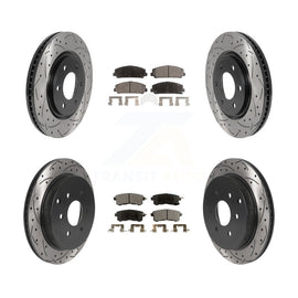 Front Rear Drilled Slot Brake Rotor & Ceramic Pad Kit For INFINITI Nissan Armada