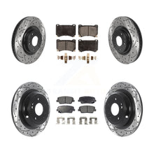 Charger l'image dans la galerie, Front Rear Drill Slot Disc Brake Rotors Ceramic Pad Kit For Hyundai Genesis 4.6L