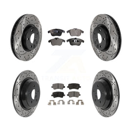 Front Rear Drilled Slot Brake Rotors Ceramic Pad Kit For Land Rover Range Evoque