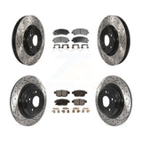 [Front+Rear] 2009-2014 Acura TL Performance Drilled & Slotted Brake Rotor & Ceramic Pads Kit For Max Braking