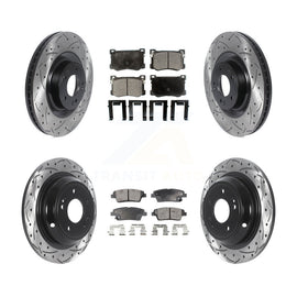Front Rear Drilled Slot Brake Rotors Ceramic Pad Kit For Hyundai Genesis G80 Kia