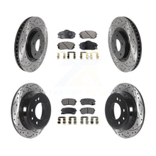 Load image into Gallery viewer, Front Rear Coated Drill Slot Disc Brake Rotor Ceramic Pad Kit For Hyundai Tucson