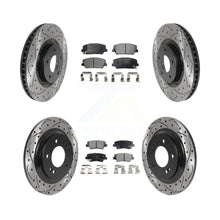 Charger l&#39;image dans la galerie, [Front+Rear] 13-15 Kia Optima 2.0L Performance Drilled &amp; Slotted Brake Rotor &amp; Ceramic Pads Kit For Max Braking