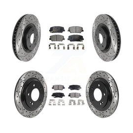 [Front+Rear] 13-15 Kia Optima 2.0L Performance Drilled & Slotted Brake Rotor & Ceramic Pads Kit For Max Braking