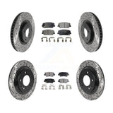 [Front+Rear] 13-15 Kia Optima 2.0L Performance Drilled & Slotted Brake Rotor & Ceramic Pads Kit For Max Braking