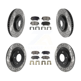Front Rear Drill Slot Disc Brake Rotor Ceramic Pad Kit For Hyundai Azera Limited