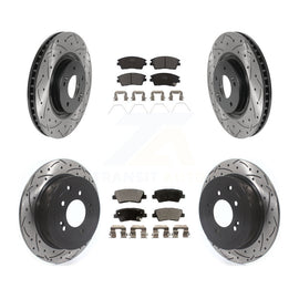 Front Rear Drill Slot Brake Rotors Ceramic Pad Kit For Kia Sportage Turbocharged