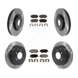 Front Rear Drill Slot Brake Rotors Ceramic Pad Kit For Kia Sportage Turbocharged