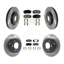 Charger l'image dans la galerie, Front Rear Coated Drilled Slot Disc Brake Rotor &amp; Ceramic Pad Kit For Kia Optima