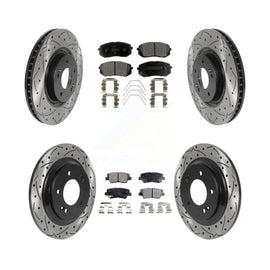 Front Rear Drill Slot Brake Rotors Ceramic Pad Kit For Hyundai Sonata GAS engine
