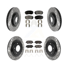 Charger l'image dans la galerie, Front Rear Coated Drilled Slot Disc Brake Rotor &amp; Ceramic Pad Kit For Kia Optima
