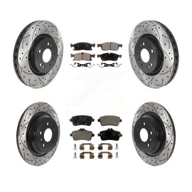 Front Rear Drill Slot Brake Rotor Ceramic Pad Kit For Mercedes-Benz ML350 GLE350
