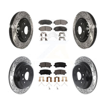 Charger l&#39;image dans la galerie, [Front+Rear] 2019-2022 Honda Passport Performance Drilled &amp; Slotted Brake Rotor &amp; Ceramic Pads Kit For Max Braking