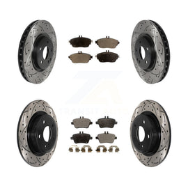 Front Rear Drill Slot Brake Rotors Ceramic Pad Kit For Mercedes-Benz GLA250 QX30