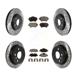 Front Rear Coated Drilled Slot Disc Brake Rotors Ceramic Pad Kit For Mini Cooper