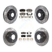 Charger l'image dans la galerie, Front Rear Coated Drilled Slot Disc Brake Rotor &amp; Ceramic Pad Kit For Kia Optima