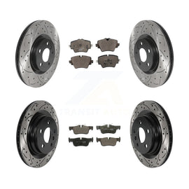 Front Rear Drill Slot Brake Rotor Ceramic Pad Kit For BMW X1 Mini Cooper X2 228i