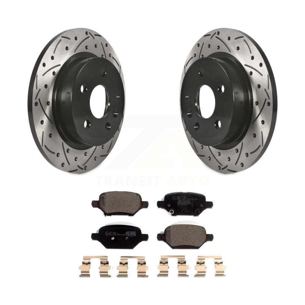 Rear Drill Slot Disc Brake Rotor Ceramic Pad Kit For Chevrolet Trax Buick Encore