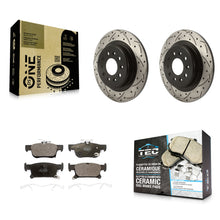 Charger l'image dans la galerie, Rear Coated Drilled Slotted Disc Brake Rotors Ceramic Pad Kit For Buick Envision