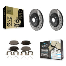 Load image into Gallery viewer, Rear Drilled Slot Brake Rotors Ceramic Pad Kit For Chevrolet Traverse GMC Acadia