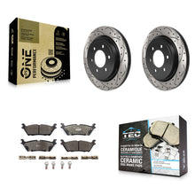 Charger l'image dans la galerie, Rear Drilled Slot Brake Rotors Ceramic Pad Kit For Ford F-150 Expedition Lincoln