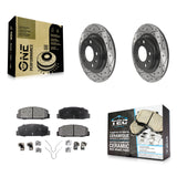 Rear Coated Drilled Slotted Disc Brake Rotor Ceramic Pad Kit For Mazda 6 Protege