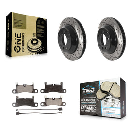 Rear Drill Slot Disc Brake Rotors Ceramic Pad Kit For Porsche Cayenne Volkswagen