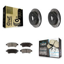 Charger l'image dans la galerie, Rotor de frein à disque à fente arrière et Kit de plaquettes en céramique pour Nissan Xterra 2006 – 2007 