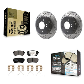Kit de plaquettes en céramique pour Rotor de frein à disque, fente arrière percée, pour Hyundai Sonata Kia Optima 