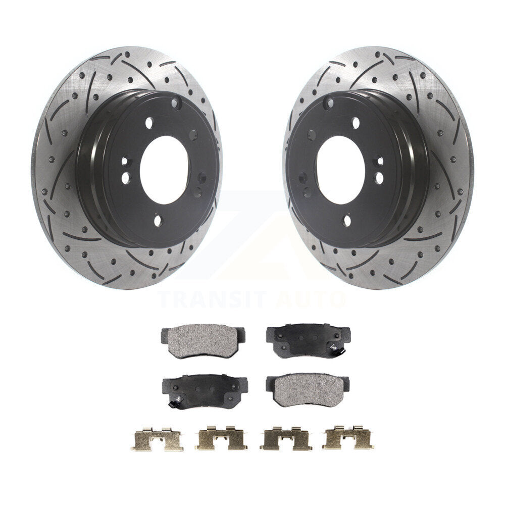 Kit de plaquettes en céramique pour rotors de frein à disque, fente de perçage arrière, pour Hyundai Sonata 3,3 l 