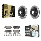 Rear Drilled Slot Brake Rotor & Ceramic Pad Kit For Hyundai Genesis G80 Kia K900