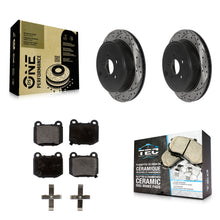 Load image into Gallery viewer, Rear Coated Drill Slot Disc Brake Rotor Ceramic Pad Kit For Subaru BRZ Toyota 86