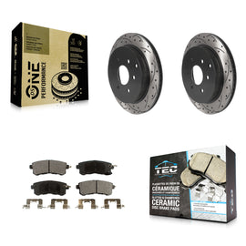 Kit de plaquettes en céramique pour Rotor de frein, fente de perçage arrière, pour INFINITI Nissan Armada QX80 QX56 
