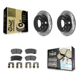 Rear Drill Slot Disc Brake Rotors Ceramic Pad Kit For Hyundai Elantra Tucson Kia