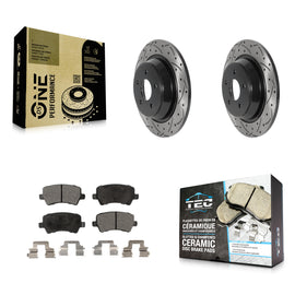 Kit de plaquettes de frein en céramique, Rotors de frein à fente arrière percés pour Land Rover Range Evoque 12-15 