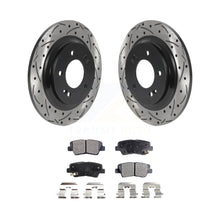 Charger l&#39;image dans la galerie, Rear Drilled Slot Brake Rotor Ceramic Pad Kit For Kia Optima Hyundai Sonata Soul