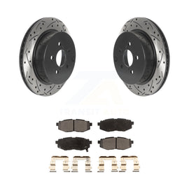 [Rear] 2014-2018 Subaru Forester 2.0L Performance Drilled & Slotted Brake Rotor & Ceramic Pads Kit For Max Braking