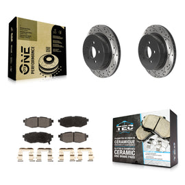[Rear] 2014-2018 Subaru Forester 2.0L Performance Drilled & Slotted Brake Rotor & Ceramic Pads Kit For Max Braking