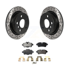 Charger l&#39;image dans la galerie, Rear Coated Drilled Slotted Disc Brake Rotor And Ceramic Pad Kit For Mini Cooper