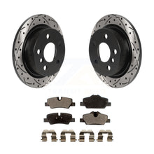 Charger l&#39;image dans la galerie, Rear Coated Drilled Slotted Disc Brake Rotor And Ceramic Pad Kit For Mini Cooper