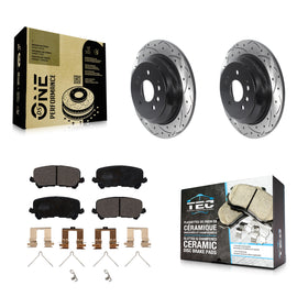 Rear Drilled Slot Brake Rotor Ceramic Pad Kit For Honda Pilot Ridgeline Passport