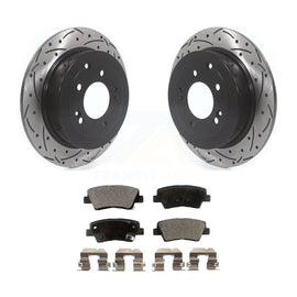 Rear Drill Slot Disc Brake Rotor Ceramic Pad Kit For Hyundai Tucson Kia Sportage