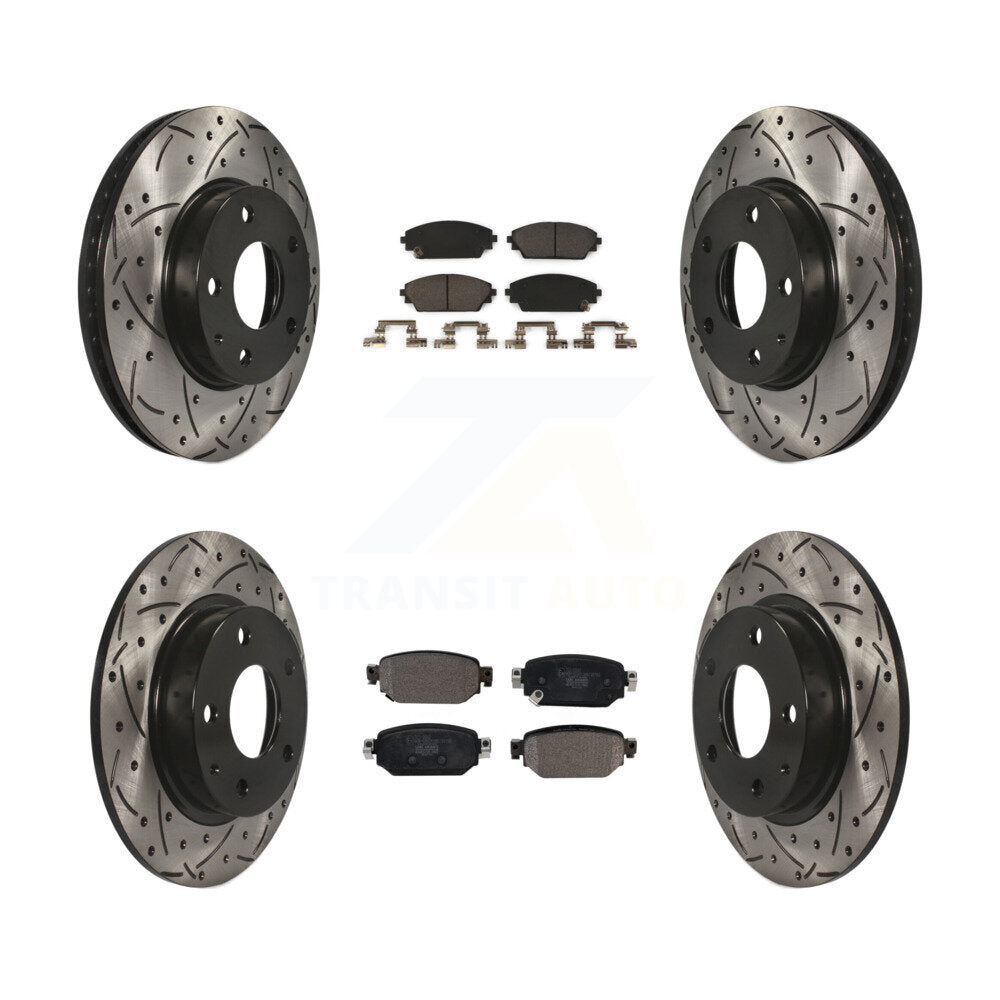 [Front+Rear] 2019-2021 Mazda CX-3 FWD Performance Drilled & Slotted Brake Rotor & Ceramic Pads Kit For Max Braking