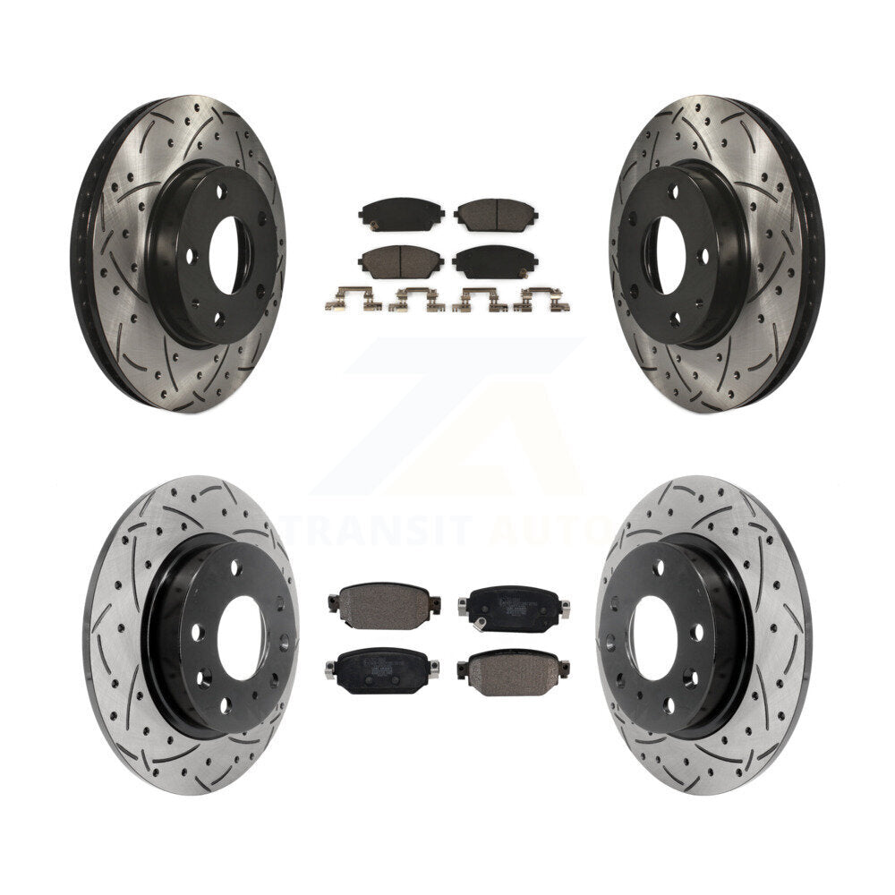 [Front+Rear] 2019-2021 Mazda CX-3 FWD Performance Drilled & Slotted Brake Rotor & Ceramic Pads Kit For Max Braking