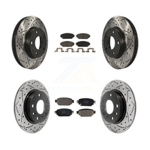 Charger l'image dans la galerie, [Front+Rear] 2019-2021 Mazda CX-3 FWD Performance Drilled &amp; Slotted Brake Rotor &amp; Ceramic Pads Kit For Max Braking