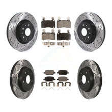 Charger l'image dans la galerie, Front Rear Coated Drilled Slot Disc Brake Rotor Ceramic Pad Kit For Cadillac CT6